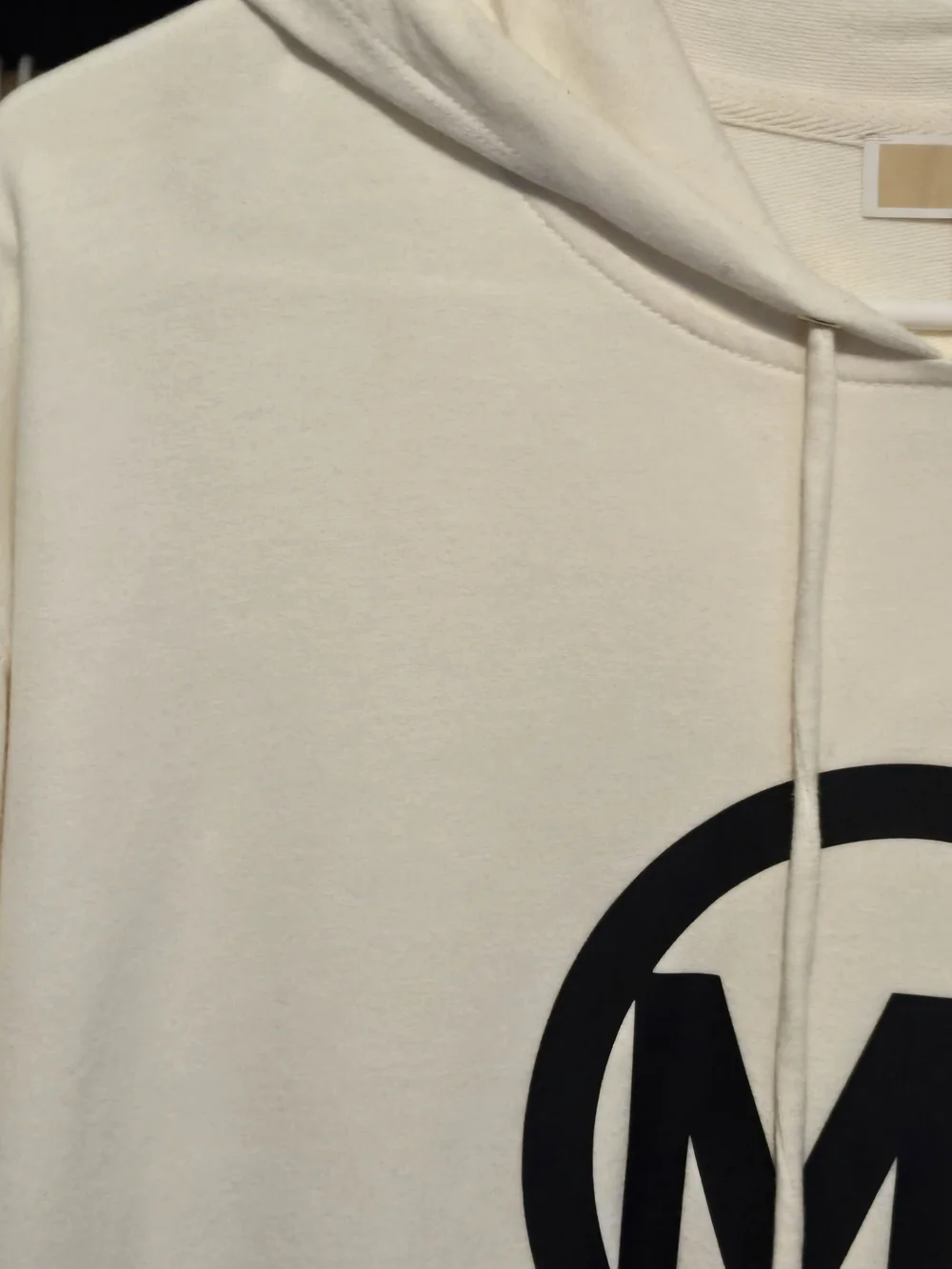 Michael Kors Cream Hoodie Dress with Black MK Logo